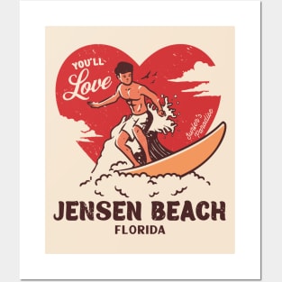 Vintage Surfing You'll Love Jensen Beach, Florida // Retro Surfer's Paradise Posters and Art